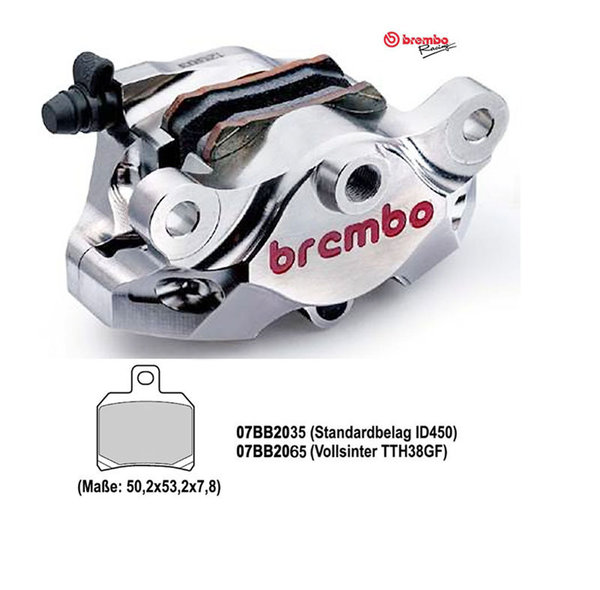 Bremszange Brembo P2 34 CNC, vernickelt, hinten, 84mm, 120A44140